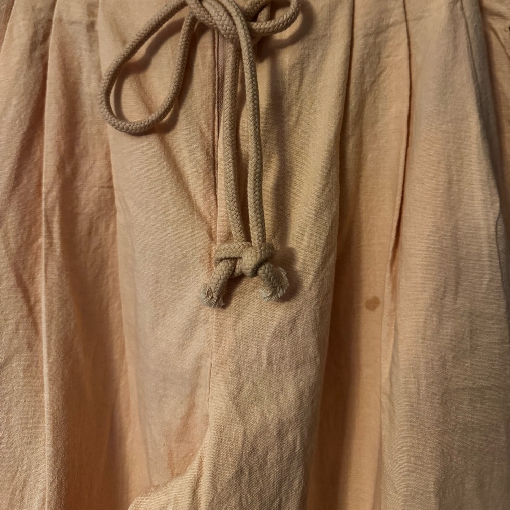 Peach Drawstring Paperbag Pants New - Picture 2 of 10